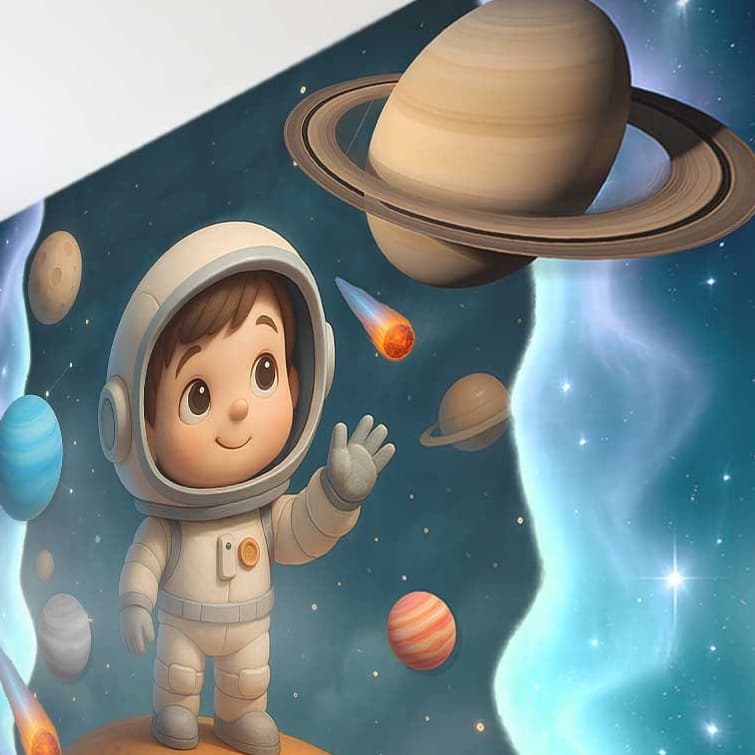 Papel de Parede do Astronauta Baby Adesivo Personalizado