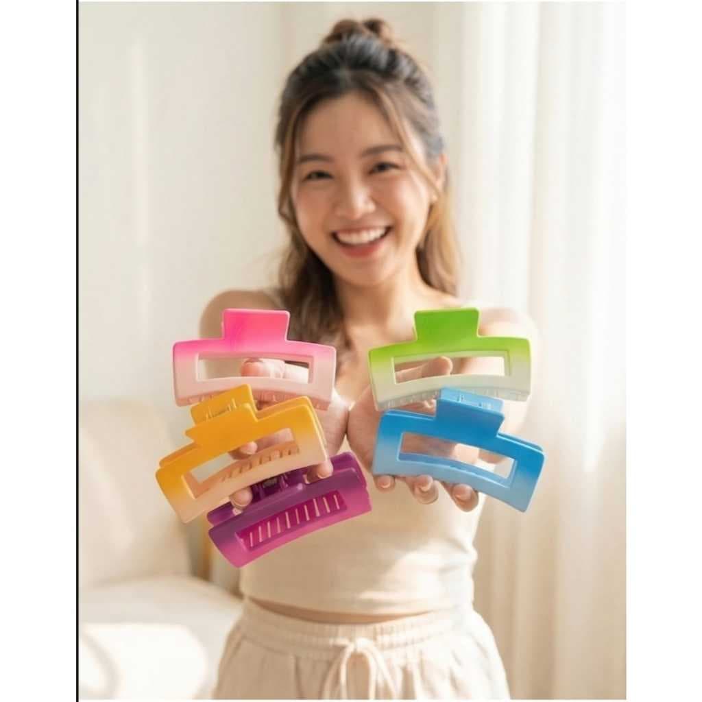 Piranhas de Cabelo Grande Coloridas Degradê – Presilha Feminina