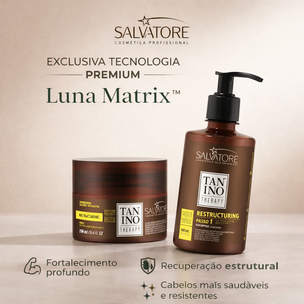 Salvatore Kit Tanino Therapy Reconstrução Capilar Cabelos Danificados Força Brilho