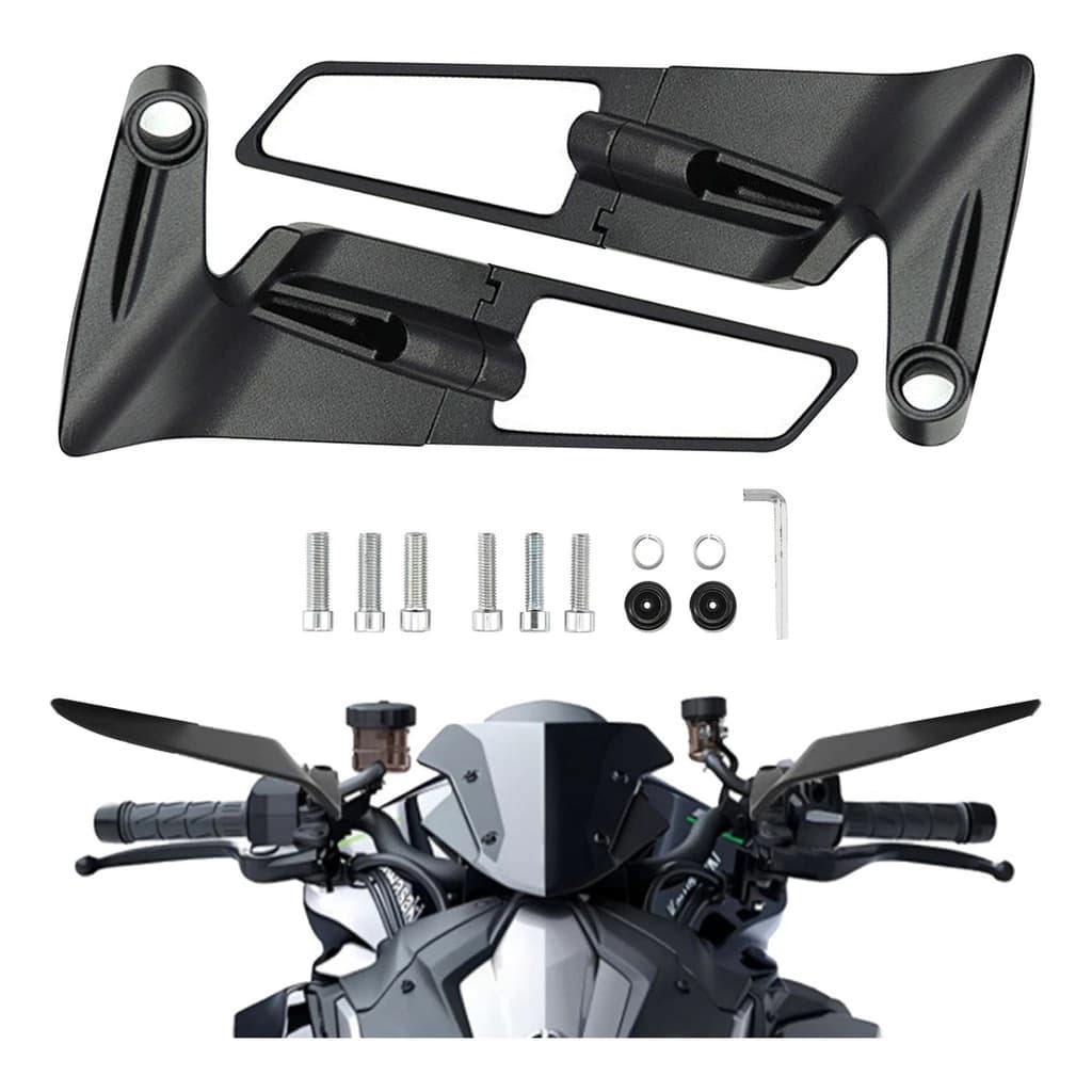 Espelho Retrovisor Modificado Para Motocicleta, Adequado Para Refletor De Asa Fixa Universal Kawasaki Yamaha Honda