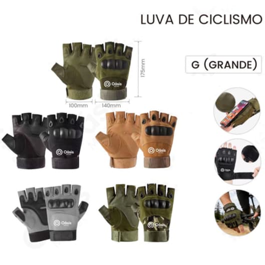 Guantes Táticos Masculinos Meio Dedo - Proteção para Ciclismo Treinamento e Aventuras ao Ar Livre