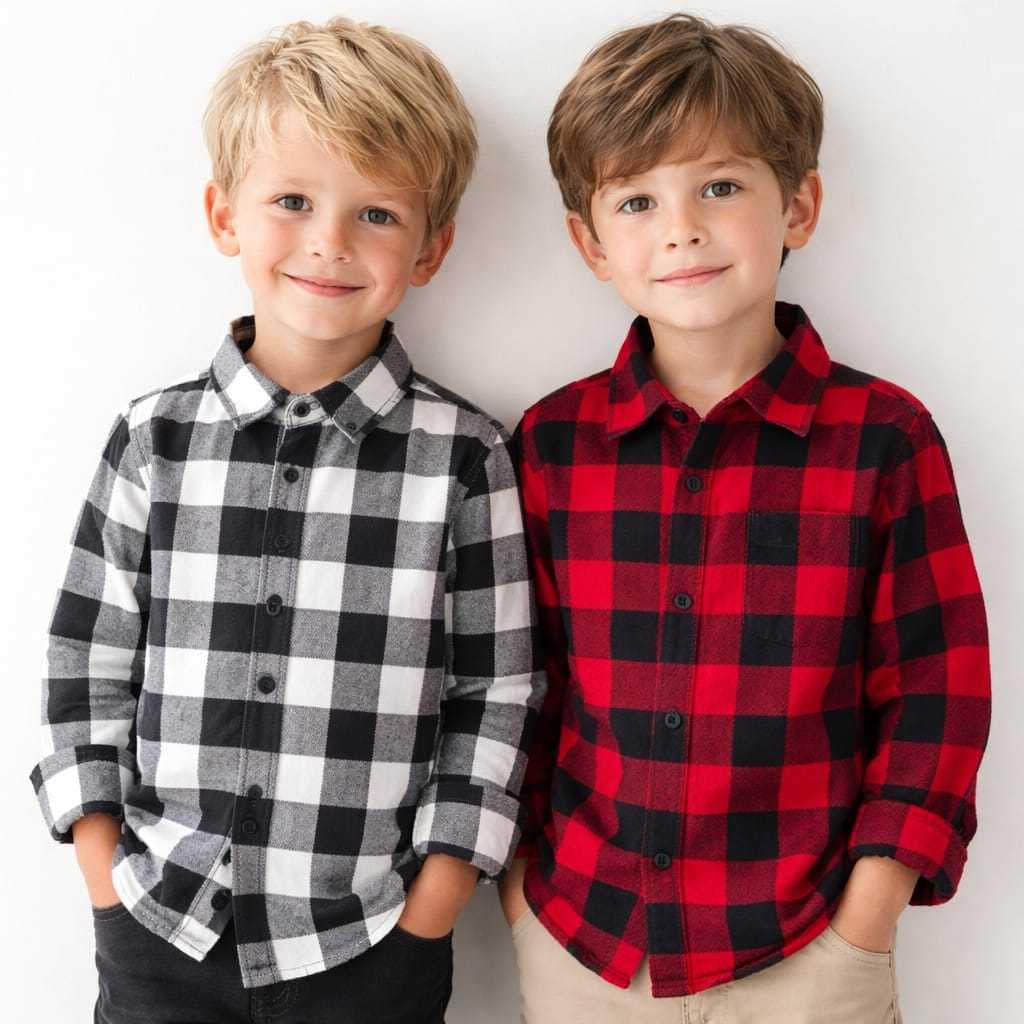 Camisa Infantil Manga Longa Xadrez Festa Junina São João