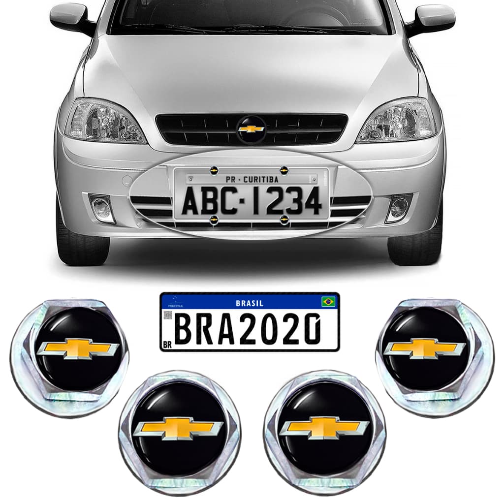 Kit 4 Parafusos De Placa Emblema Gm Corsa Celta Prisma Onix