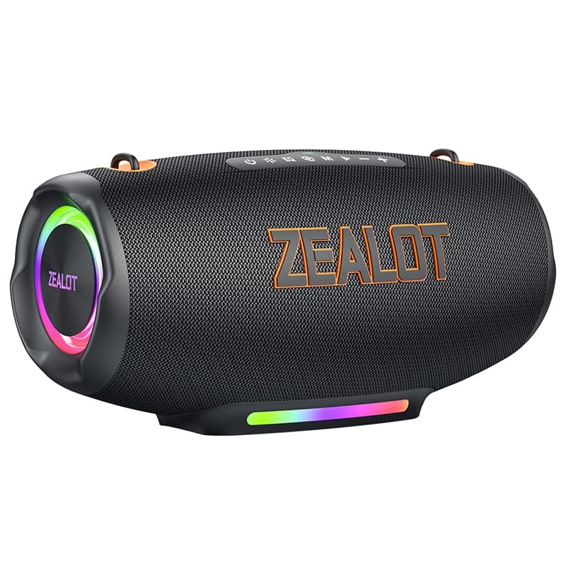 【Envio Imediato】Caixa de Som Bluetooth ZEALOT S127 Boombox Bateria 24000mAh, IPX6, Stereo TWS, para Festas 100W com Luz