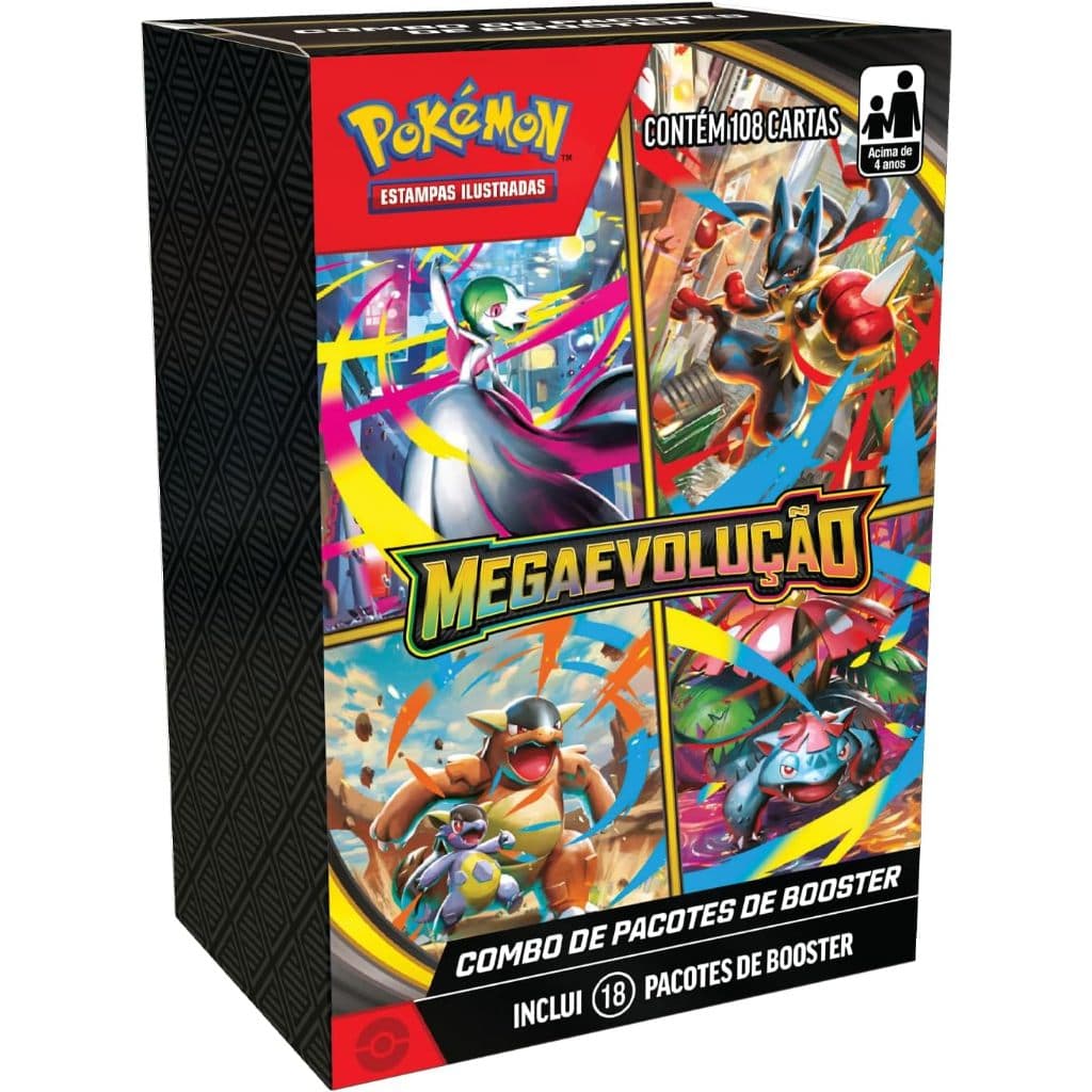 Pokemon Combo de Booster Mini BB com 18 Pacotes - 108 cartas - Original - Copag