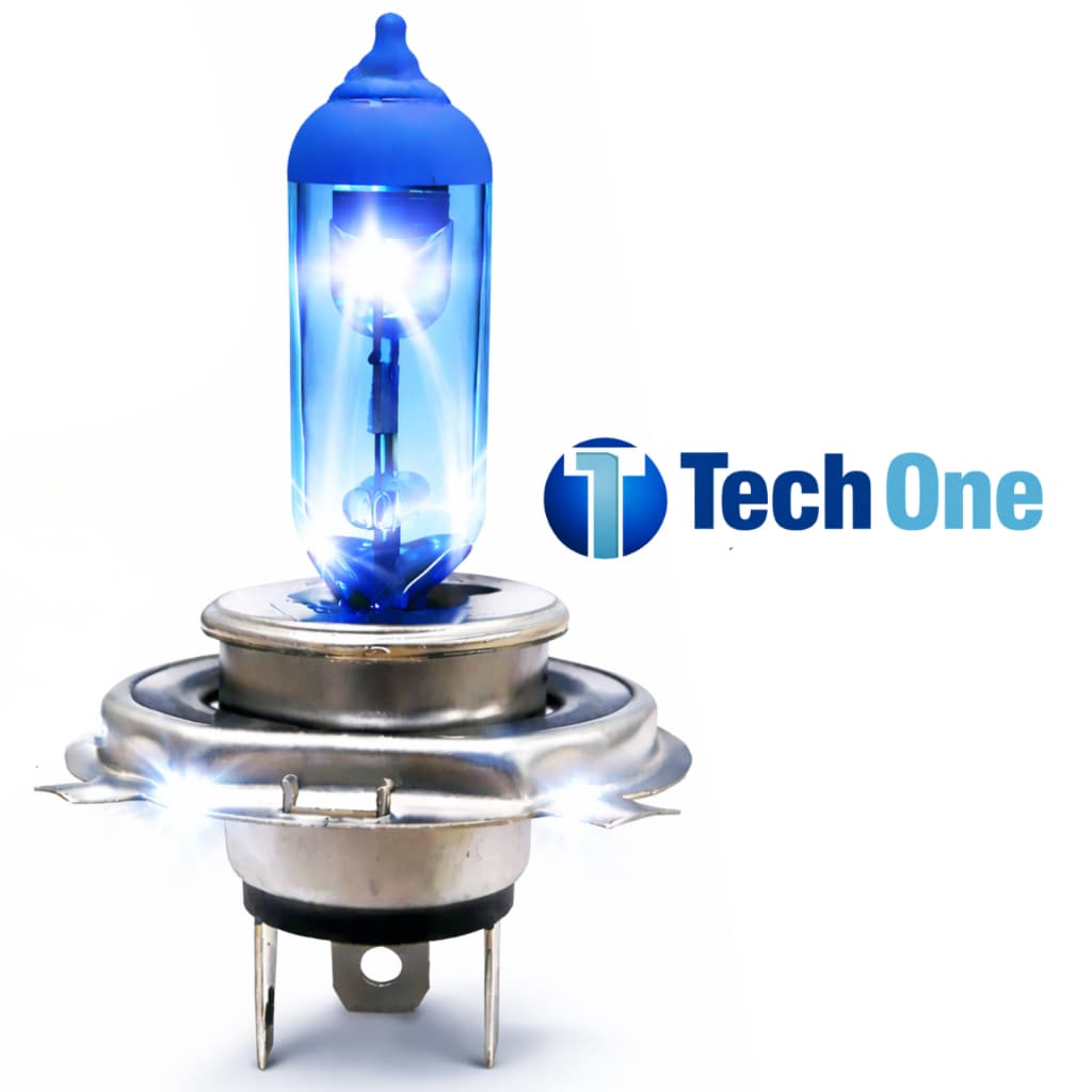 Lâmpada H4 Farol Moto 35W 12V Super Branca Azulada Efeito Xenon Halógena Universal Tech One Original