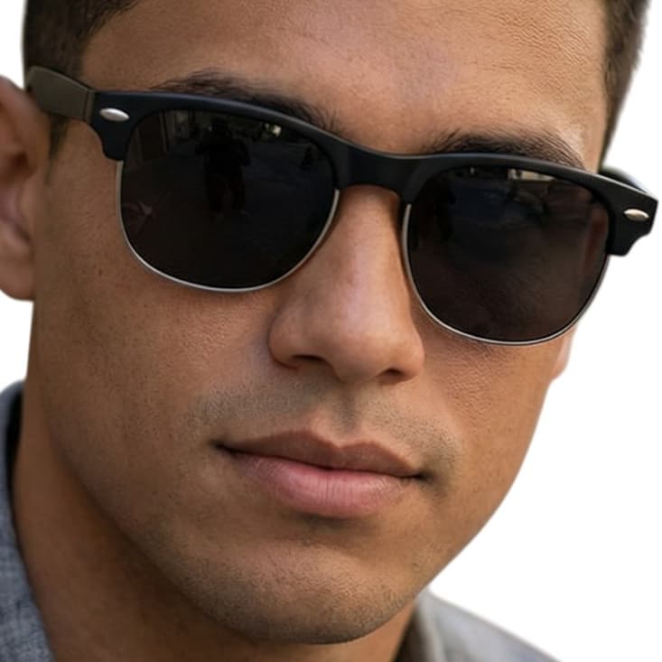Óculos de Sol Feminino e Masculino | Armação Oval em Metal com Proteção UV400 – MD-13