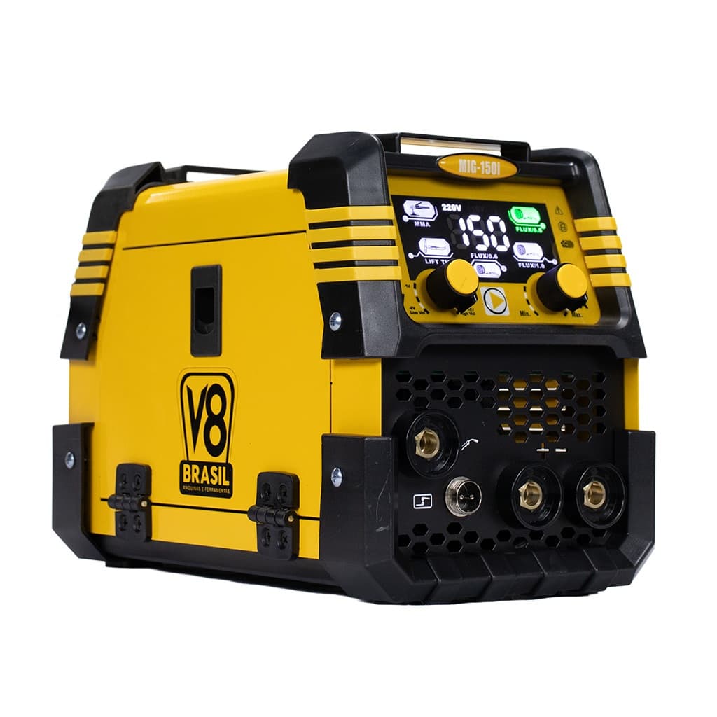 Máquina de Solda MIG 150A Bivolt Multiprocesso MIG Sem Gás MMA TIG LIFT – V8 Brasil