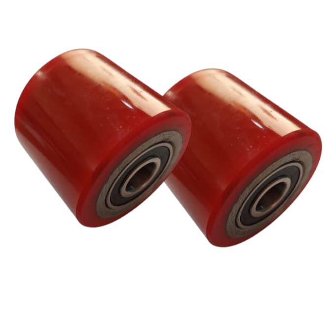 Par Roda Rolamento Duplo 80x70mm Para Paleteira Transpallet c/ Rolamento