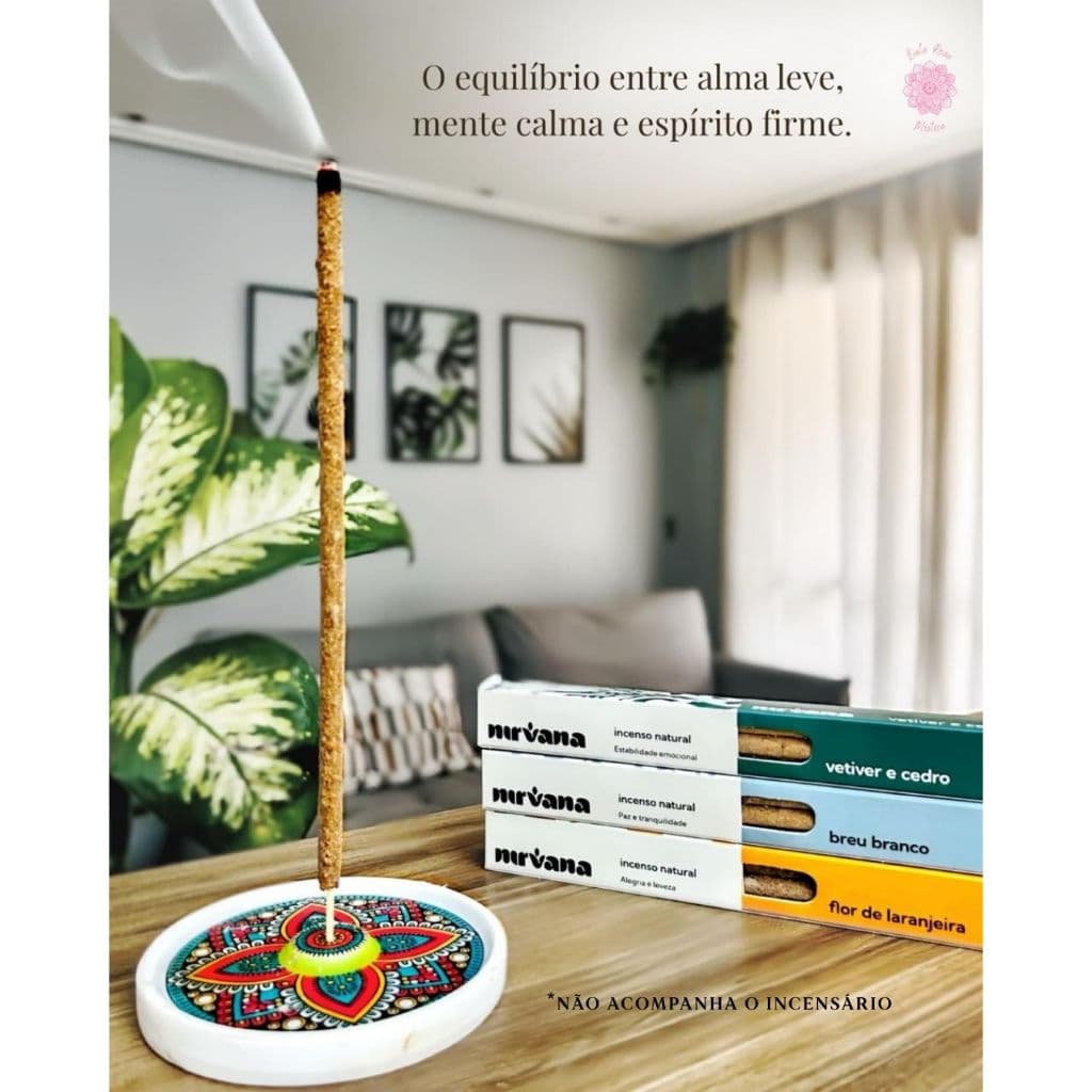 KIT INCENSO NIRVANA SLIM SEM CARVÃO 3 AROMAS TERAPÊUTICOS