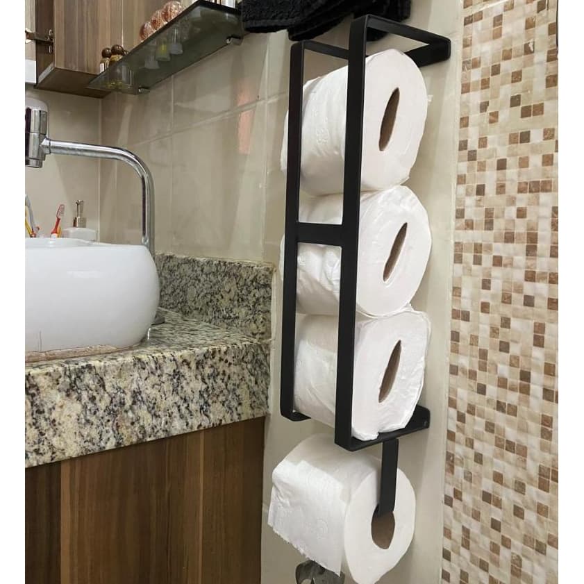 Suporte de Papel Higienico Feito em Ferro Industrial