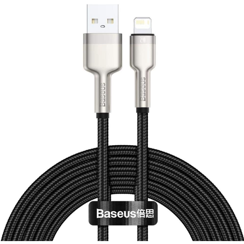 Cabo Baseus Cafule Series 2 Metros USB para Lightning 2.4A Nylon Reforçado - Preto