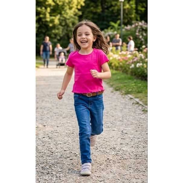 CALÇA JEANS INFANTIL MENINA COM CINTO