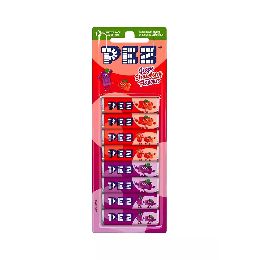 Pastilha Pez Refil Grape Strawberry 8 Pack (TTD)