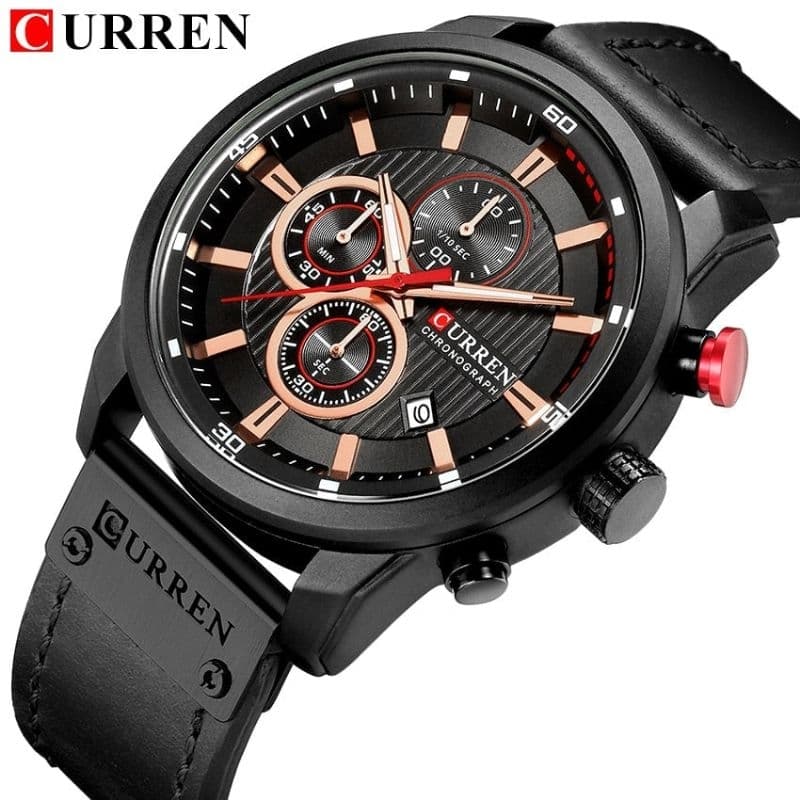 Relógio Masculino Curren 8291 Original Cronógrafo Funcional Couro Luxo + Caixa