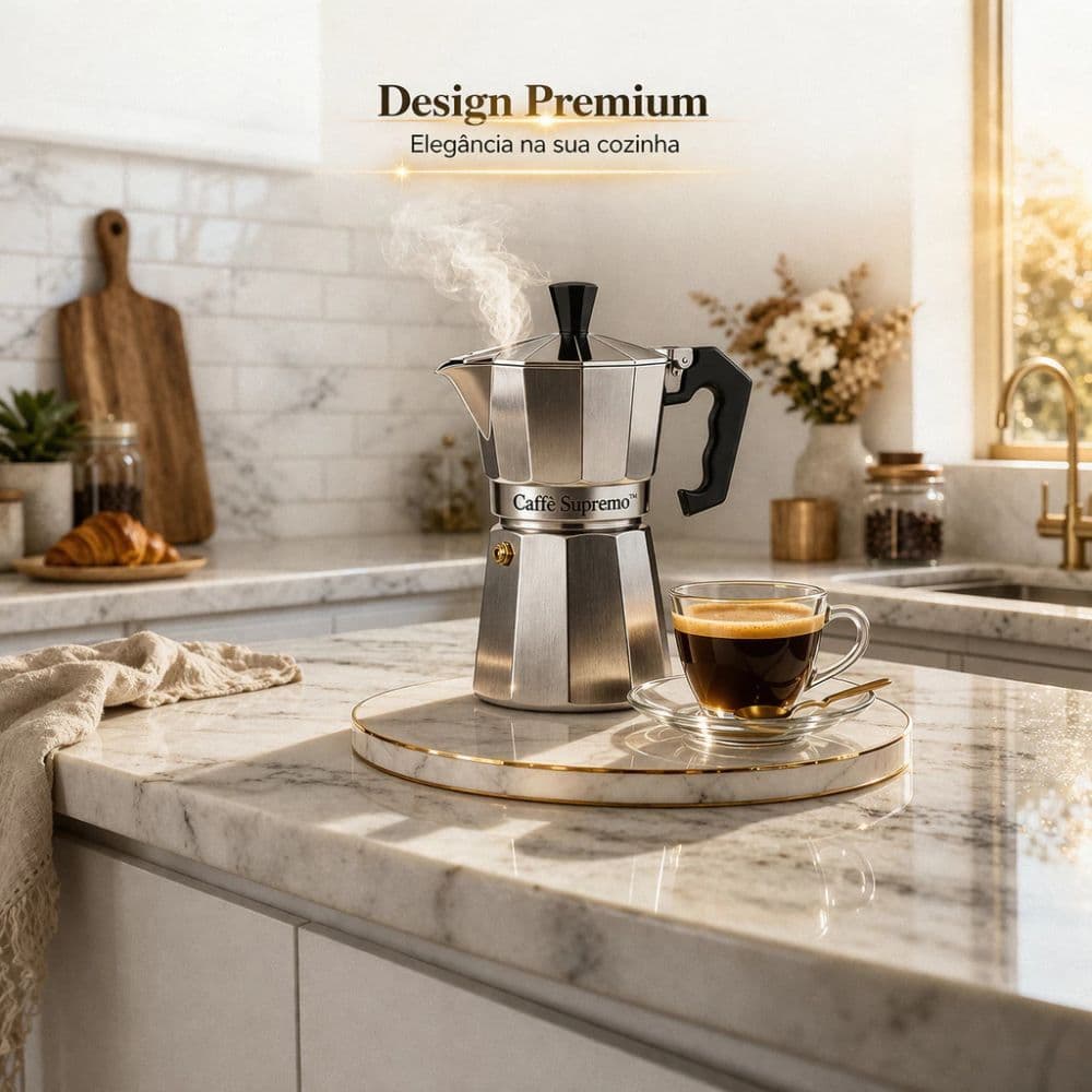 Cafeteira Italiana Inox 3 Xícaras - Bule Tradicional Durável expresso foção não utiliza filtro