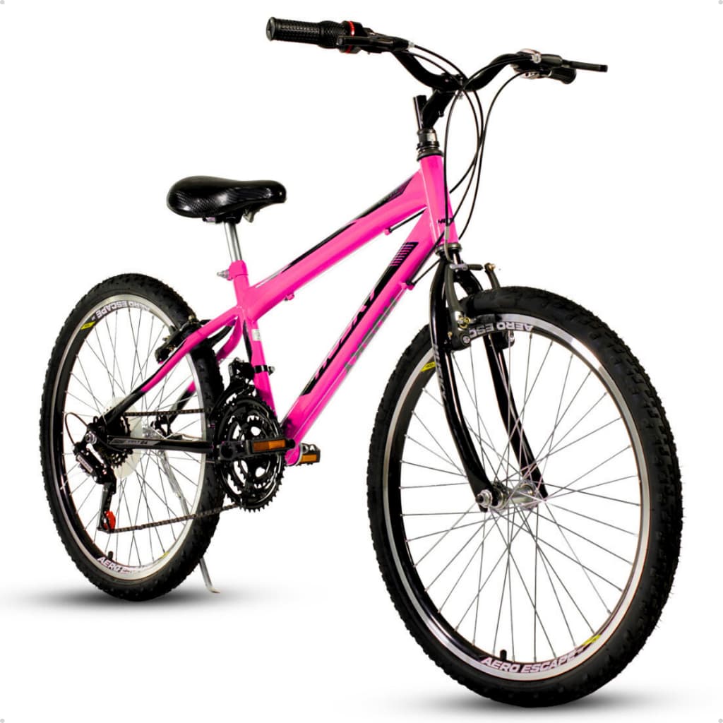 Bicicleta Infanto Juvenil Aro 24 Feminina 18v Menina Rosa Husky Volt