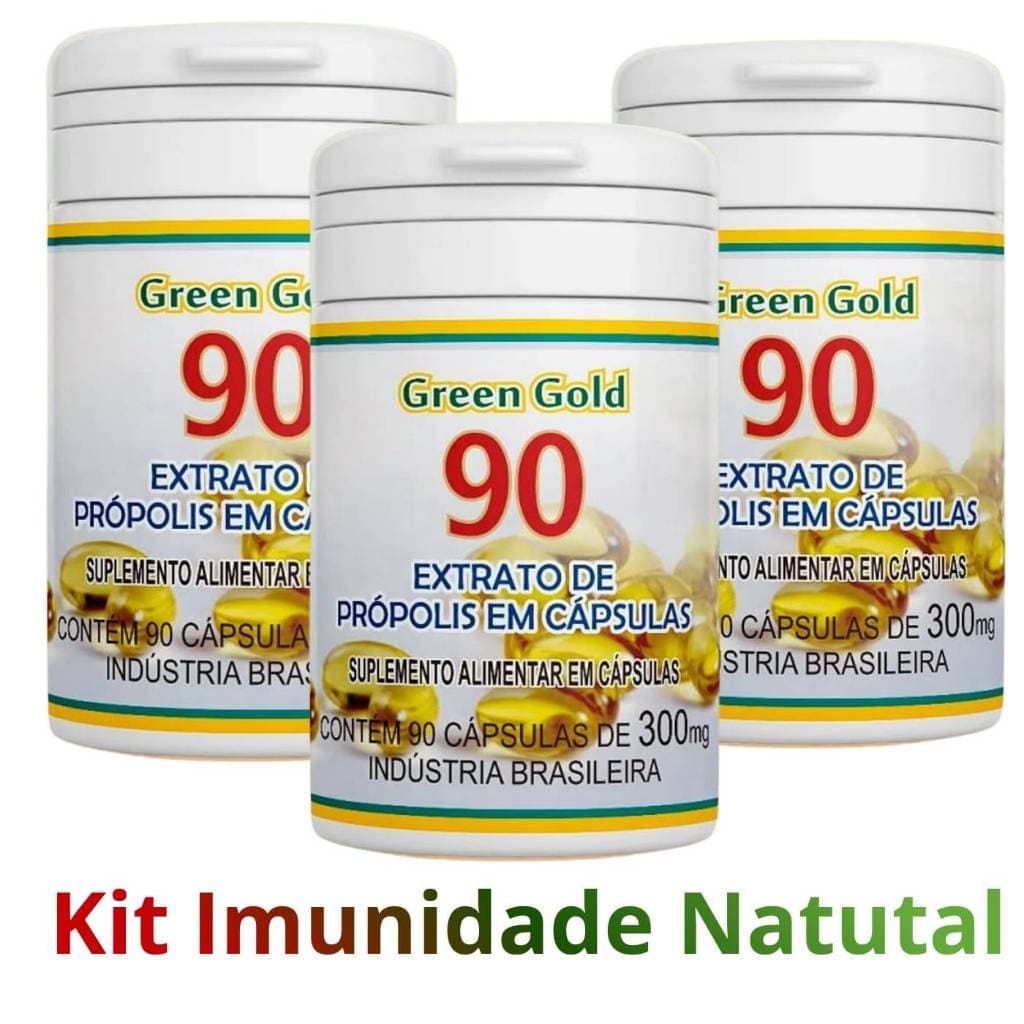 Kit Própolis Verde em Cápsula Apis Brasil Kit Imunidade Natural Bem Estar Saúde Garganta