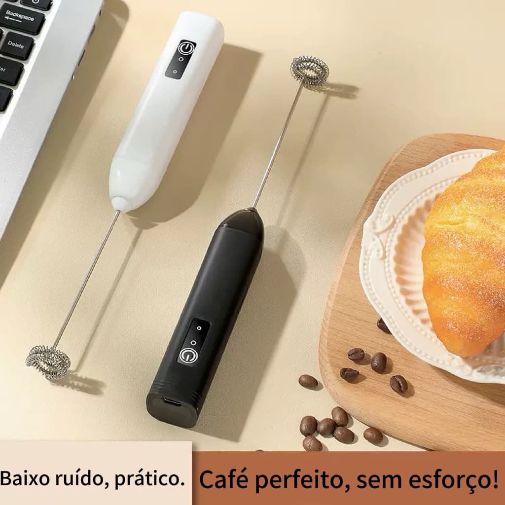 Batedor de Leite Elétrico para Café Cremoso Recarregável Type-C