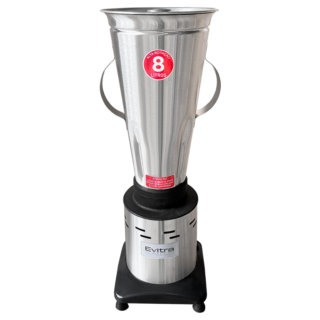 Liquidificador Alta Rotação 8 Litros 1200w Profissional Industrial Em Inox para Sucos Shakes Caldos