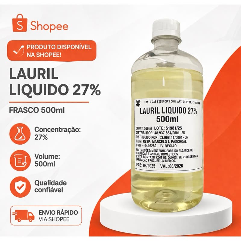LAURIL LÍQUIDO 27% – 500ml | Alta Qualidade
