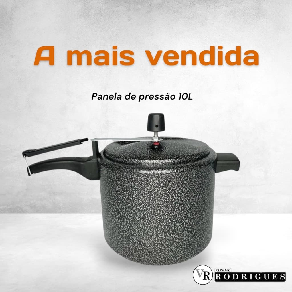 Panela de pressão 10L Aluminela, testada e com selo do INMETRO