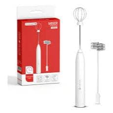 Mixer Elétrico Portátil Espumador de Leite Café Cappuccino Shake Branco