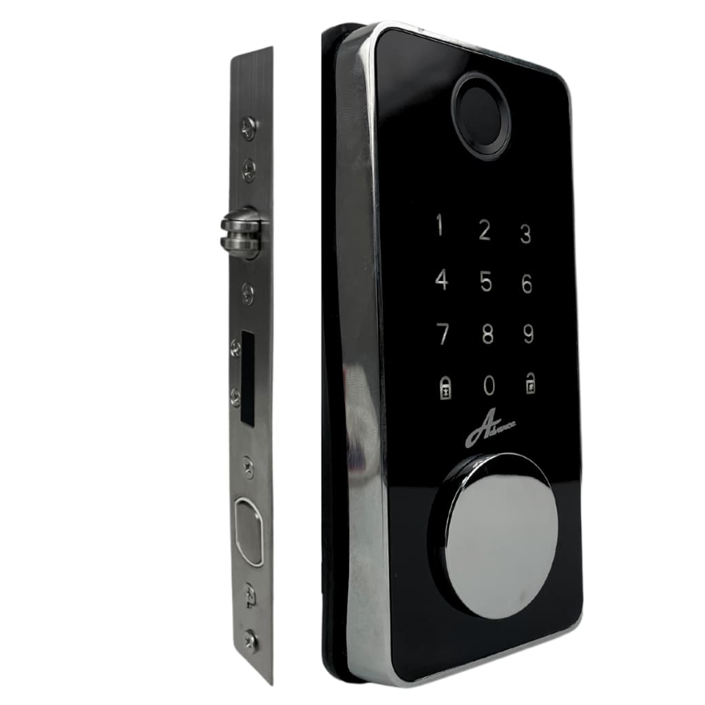 Fechadura Digital Milre 8600 Preta | Biométrica, Senha, Cartão, Bluetooth