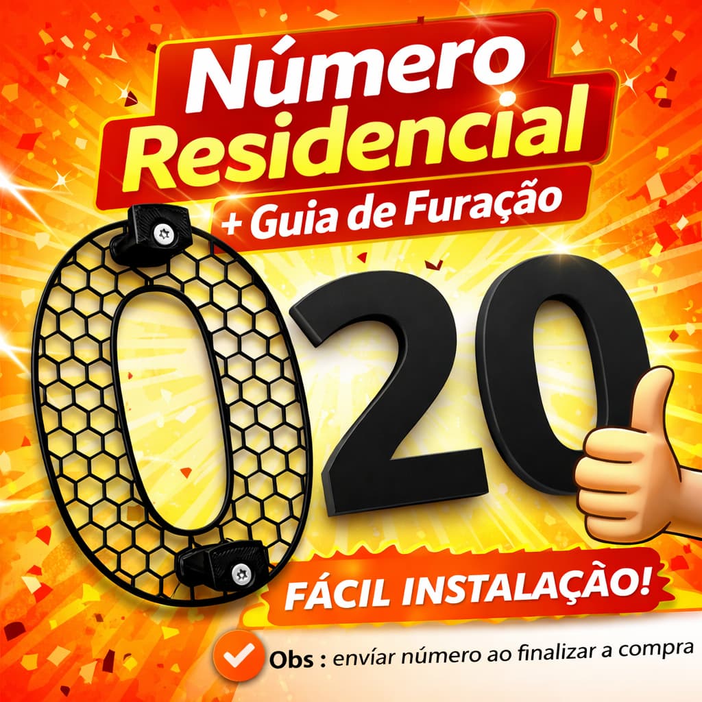 Número Residencial + Guia de Furação | Fácil Instalação | Número para Casa, Fachada e Portão