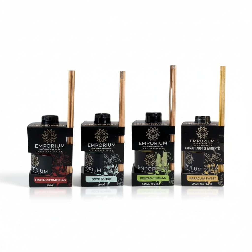 Kit C/ 4 Difusor de Ambiente Aromatizador 250ml Emporium Aromas