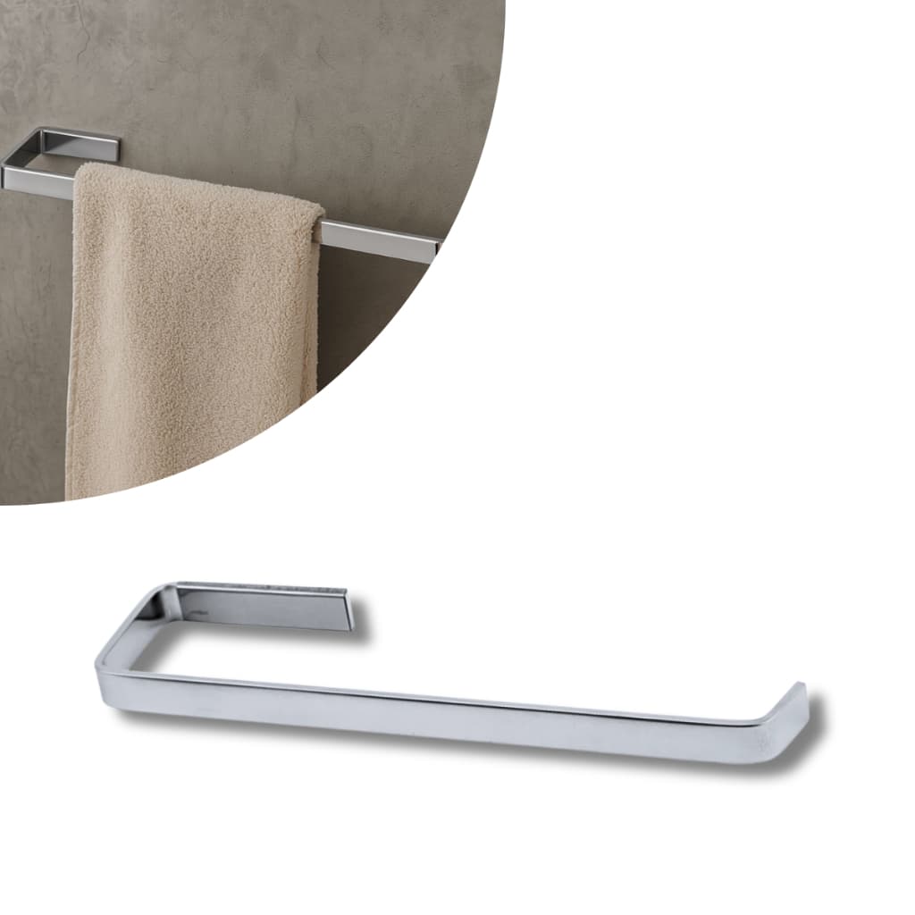 Porta Toalha de Rosto Quadrado Luxo Aço Inox Prata
