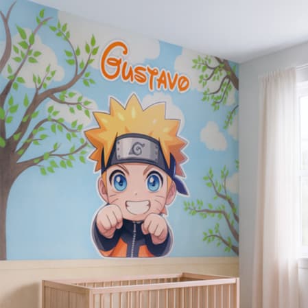 Papel de Parede Infantil Tema Naruto Anime Desenho INFORME SUA MEDIDA