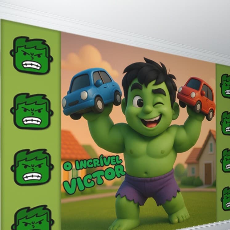 Papel de Parede Hulk Baby Os vingadores Carros Super Herois para quarto de menino