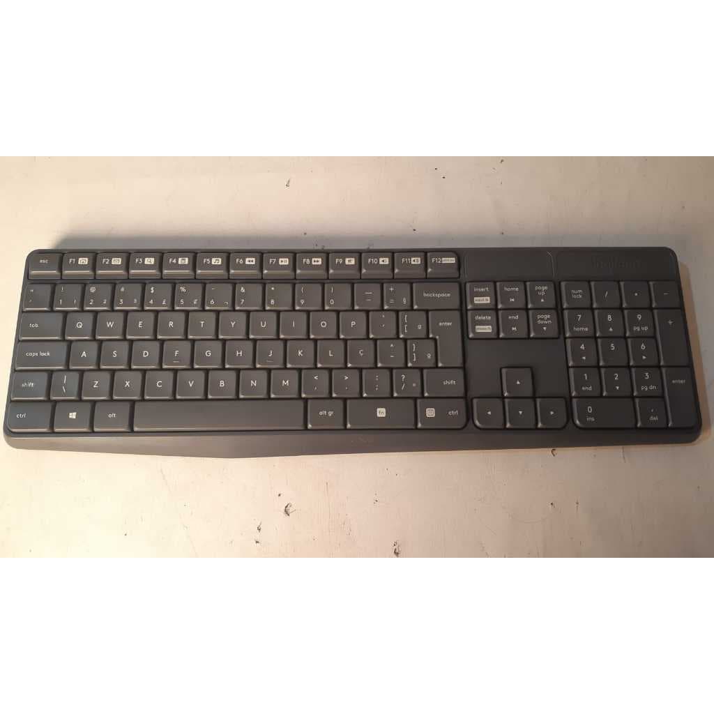 Kit Teclado e Mouse Logitech Mk235 Sem Fio Abnt2 Cor Preto - Usado