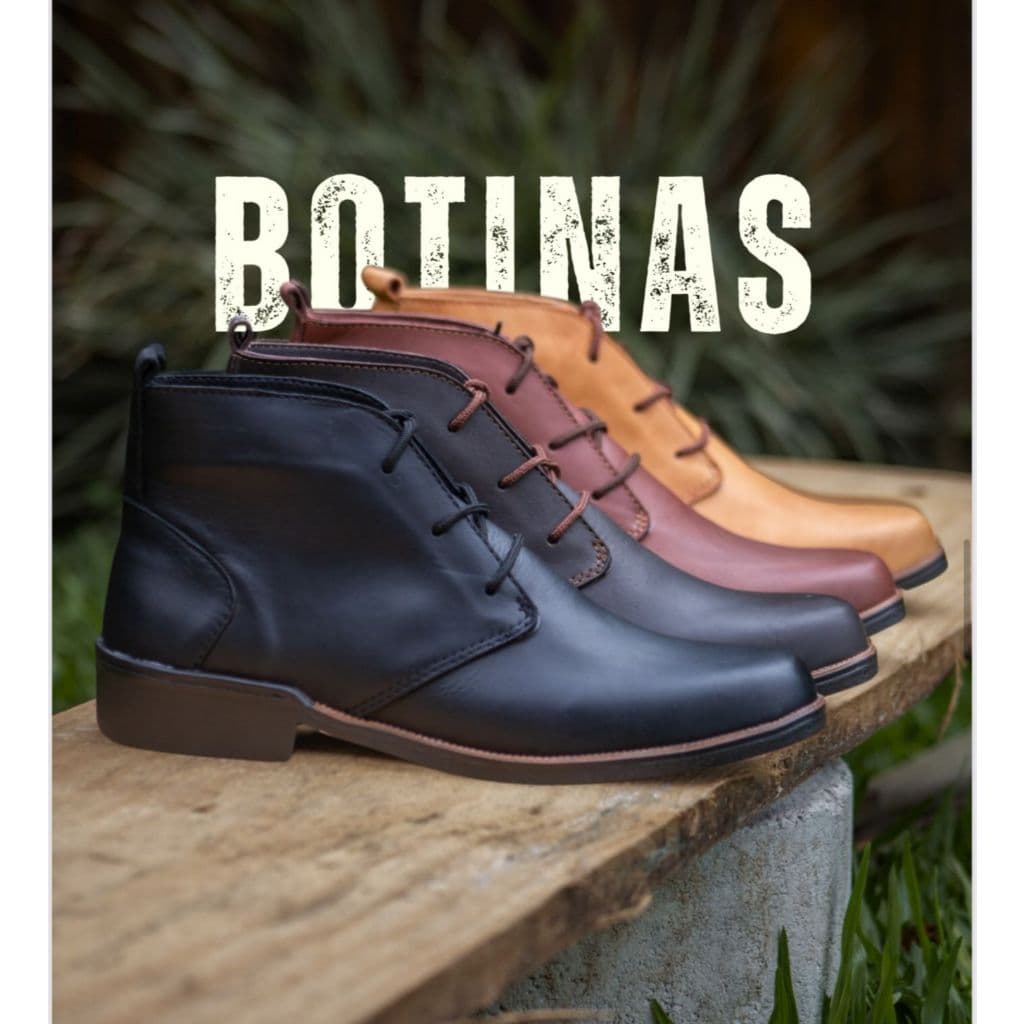 Bota Botina de Couro Legitimo Artesanal
