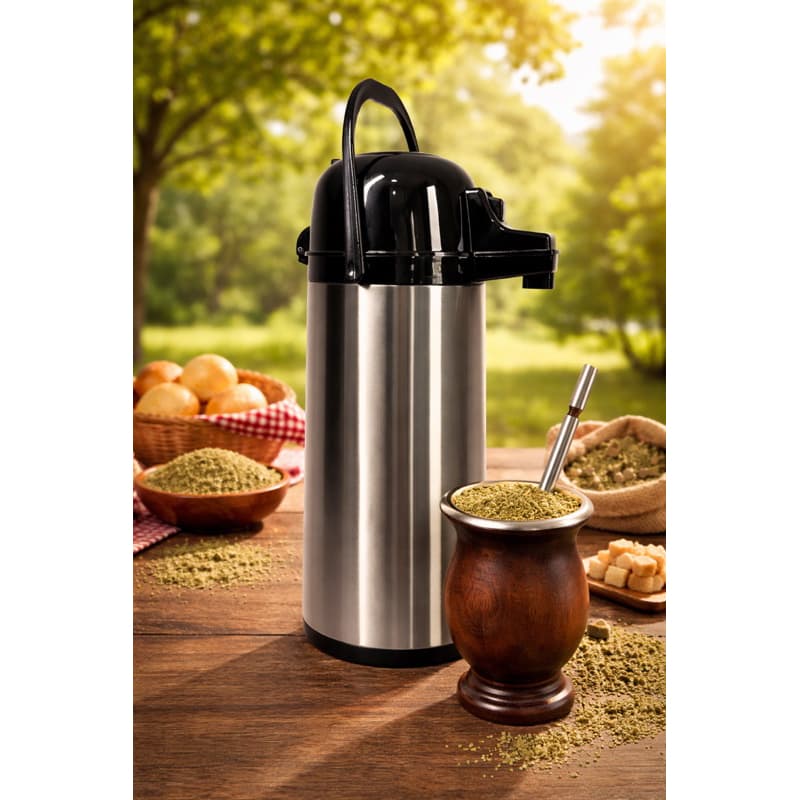 Garrafa Térmica de Pressão 1,9L em Aço Inox – Praticidade, Elegância e Alta Performance
