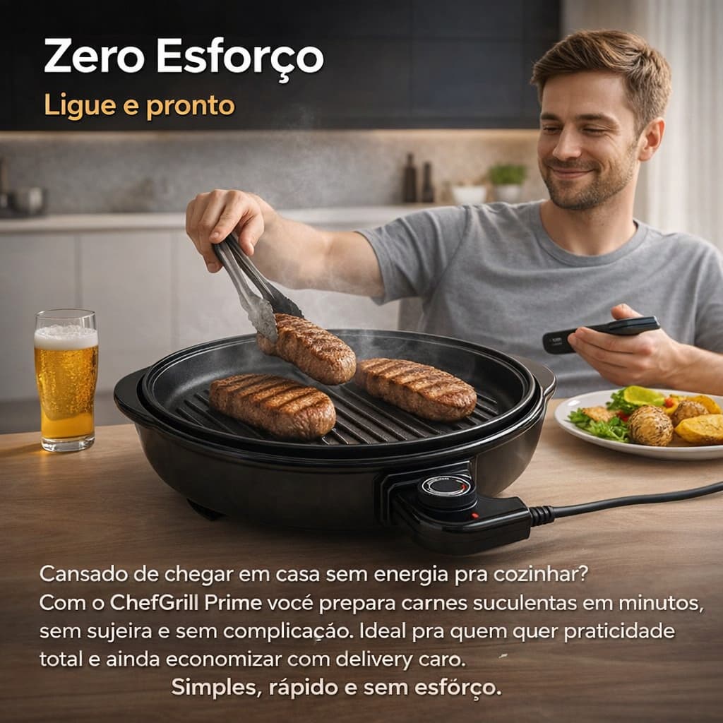 Grill Elétrico Redondo com Termostato (127V) Compacto, Versátil e Antiaderente