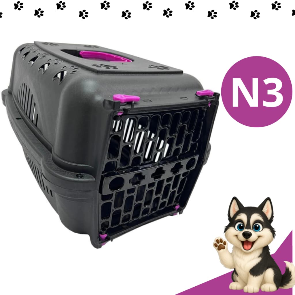 Caixa de transporte para animais n3 black durapets