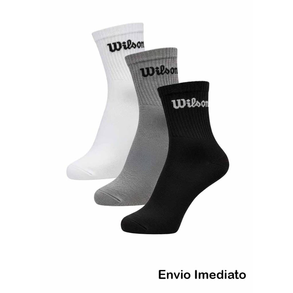 Kit 3 pares de meia Wilson cano longo canelada