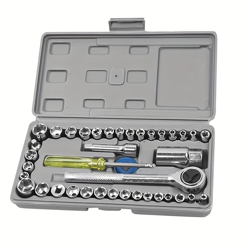 Kit Chaves Jogo Catraca Reversível Soquetes 40 Peças + Maleta