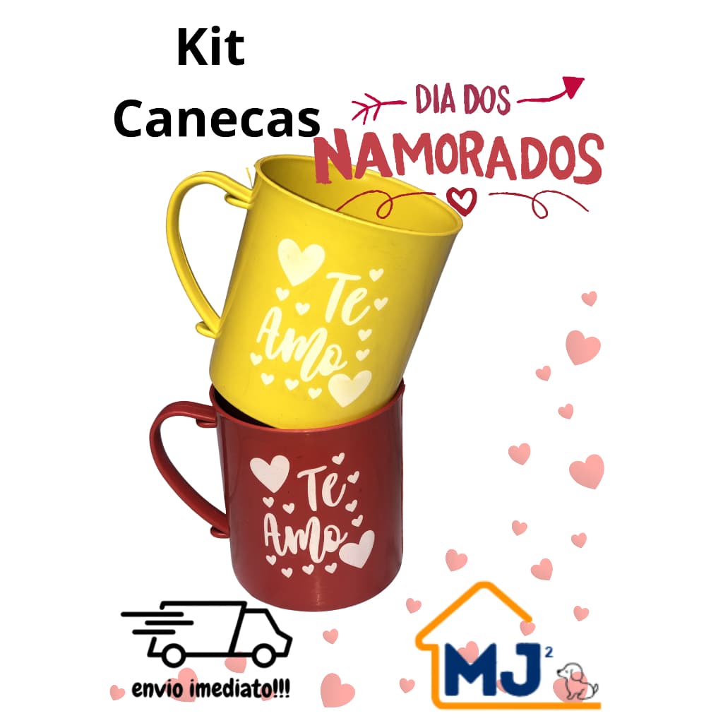 Kit 10 Caneca Dia dos Namorados - TE AMO - Lembrança - Amor