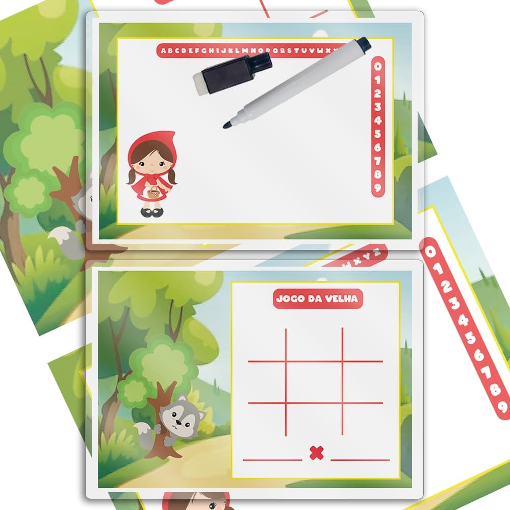 Kit 15 Unidades De Lembrancinhas Lousa Magica Para Aniversario  Tema Chapeuzinho Vermelho