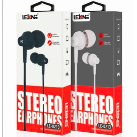 kit 3 2 1  Fone de Ouvido Lelong LE-0213 In-Ear com Microfone P2 3.5mm Estéreo para Celular