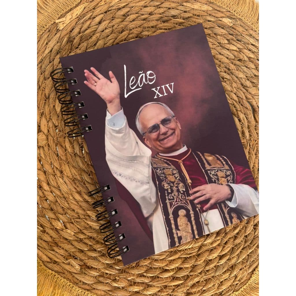 Caderno Papa Leão XIV A5 80 Folhas Espiral Personalizado Caderno Católico Religioso Presente Criativo Exclusivo