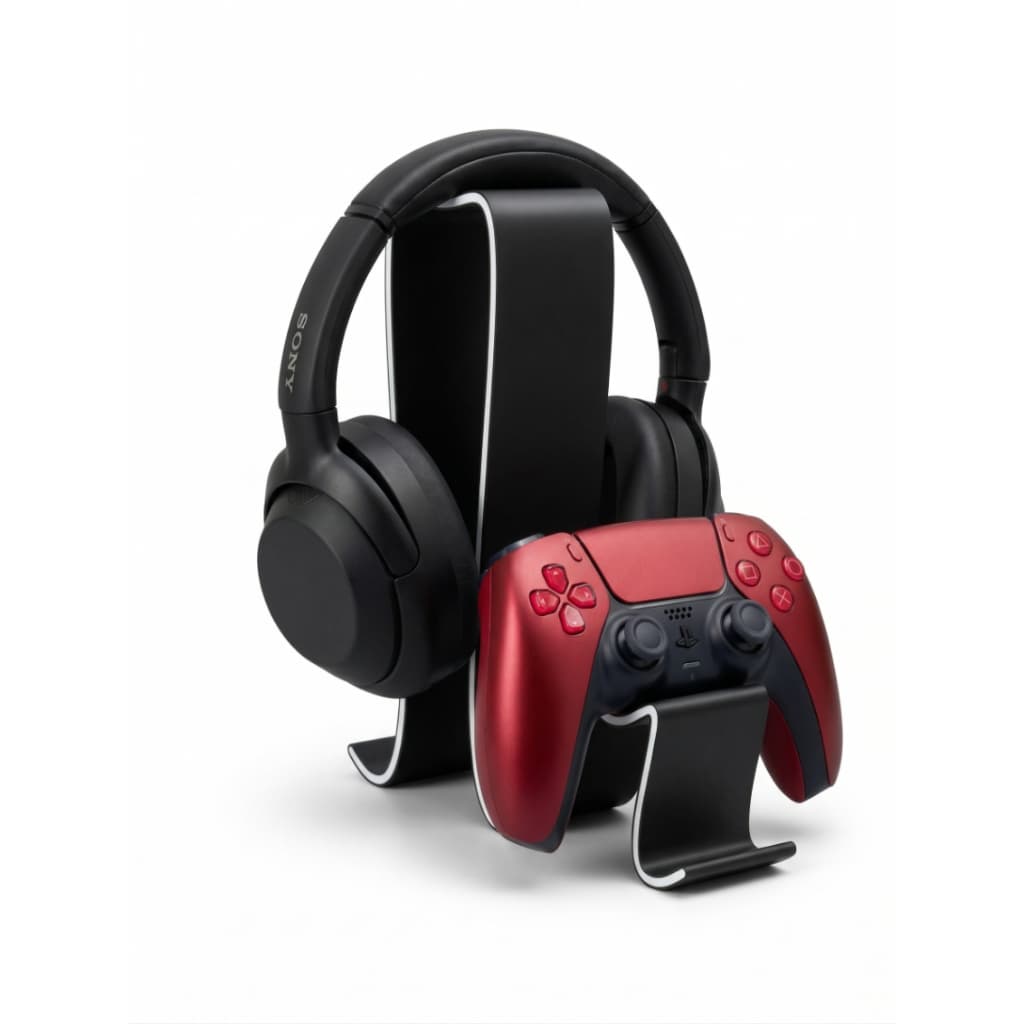 Suporte Controle PS5 Xbox + Headset Gamer 2 em 1 Organizador de Mesa Base Estável