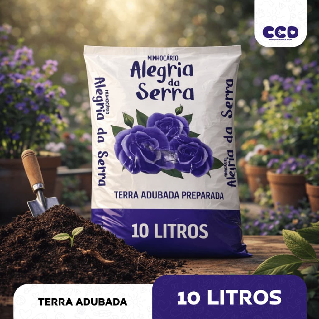 Terra Adubada Orgânica Alegria da Serra 10L/5KG