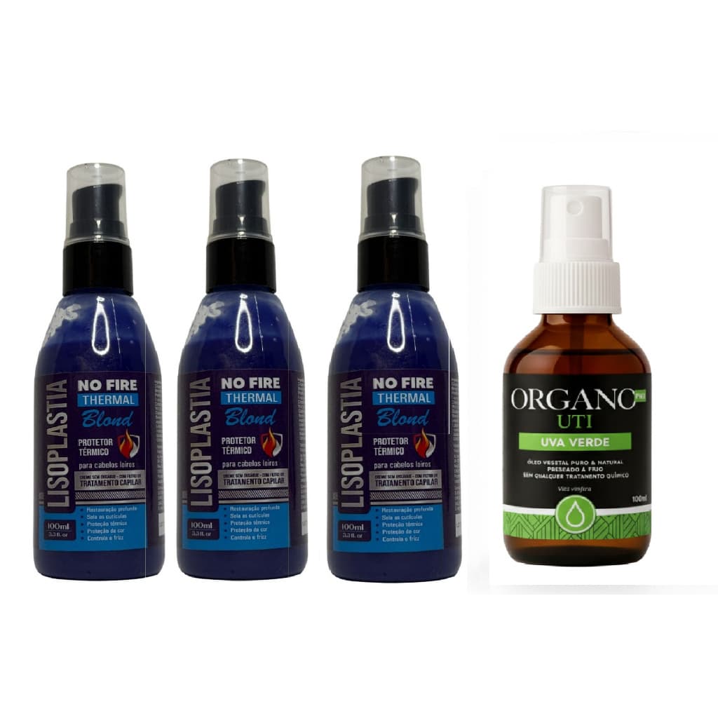 3 Protetor Térmico Blond Nofire+organo Pro Óleo De Uva Verde