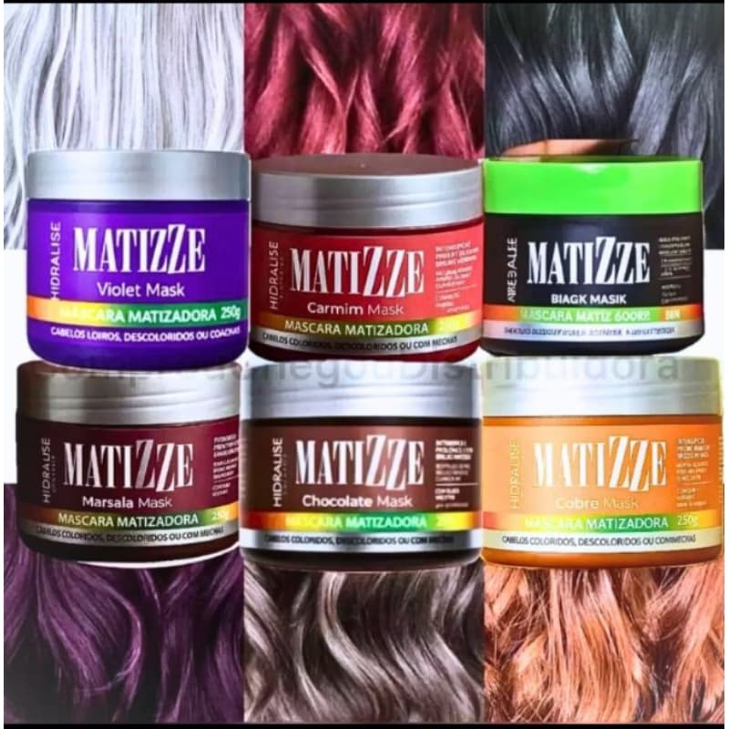 Máscara Tonalizante Matizze Hidralise, Avelã, Preto, Marsala, Loiro, Vermelho e Ruivo, 100% Natural