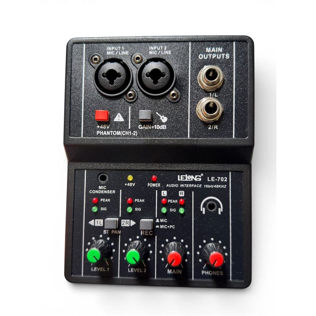 Mesa Som Profissional Console 2 Canais Gravação Computador