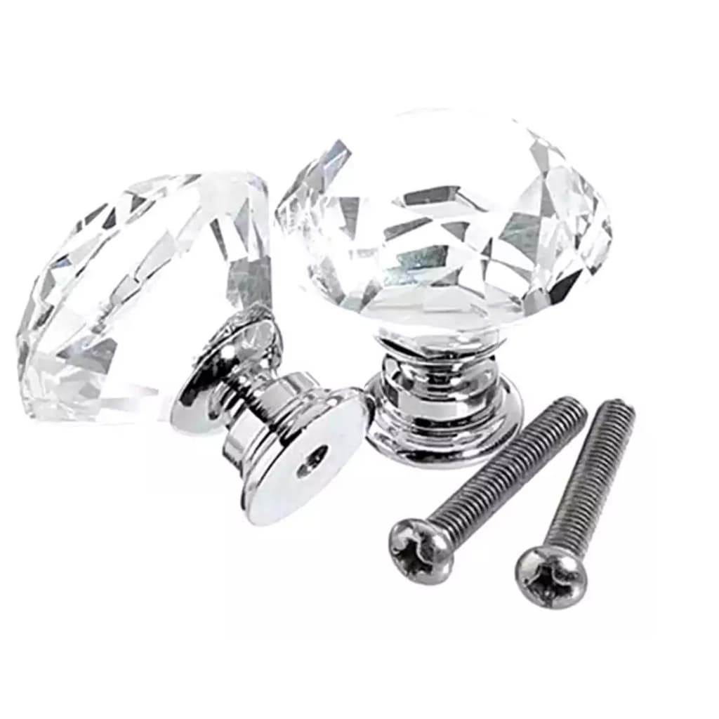 KIT 2 PUXADOR CRISTAL PARA ARMARIO GRAVETA  MOVEIS 30MM